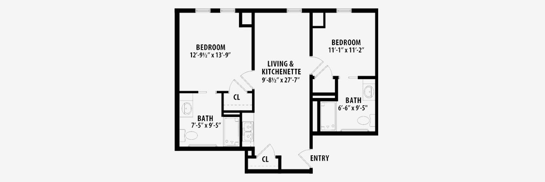 Assisted Living Two Bedroom Flooplan