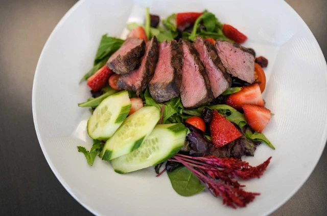 Steak and salad