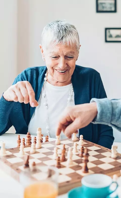 Seniors playing chess