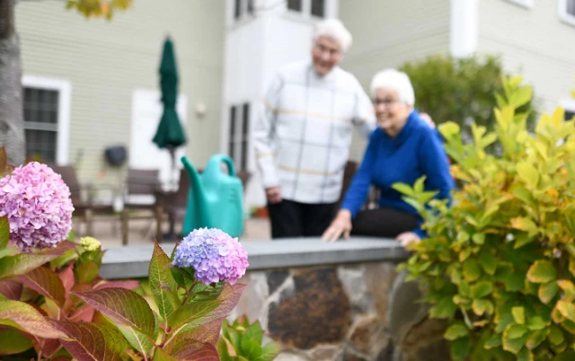 Seniors sitting outdoors