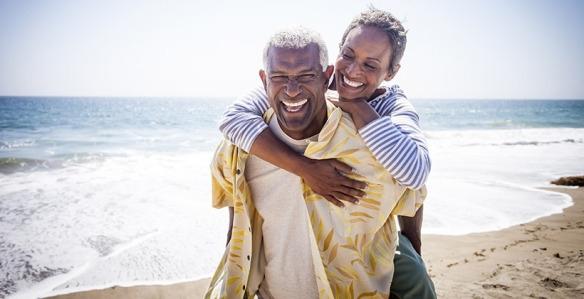 Senior couple at beach