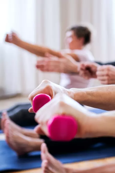 Seniors in exercise class