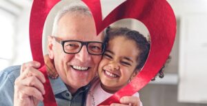 Grandfather and granddaughter
