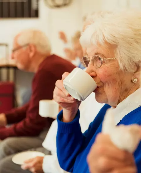 Senior woman drinking tea